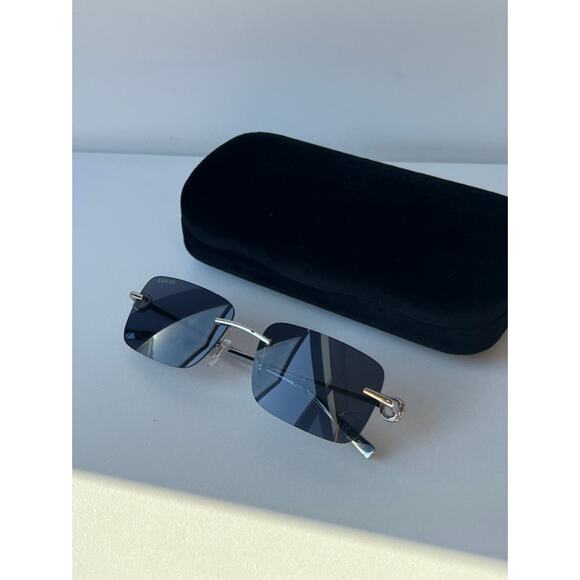NEW Gucci GG1703S Silver Rimless Unisex Sunglasses $625 - Picture 3 of 9